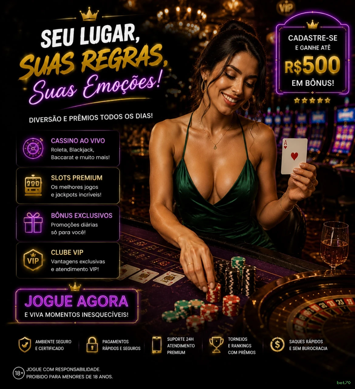 Promoções e bônus exclusivos da bet70